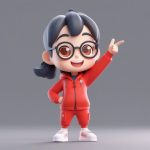 Octane渲染Q版体育老师:吹哨和点赞的活力动作 3 octane xuan ran q ban ti yu lao shi chui shao he dian zan de huo li dong zuo