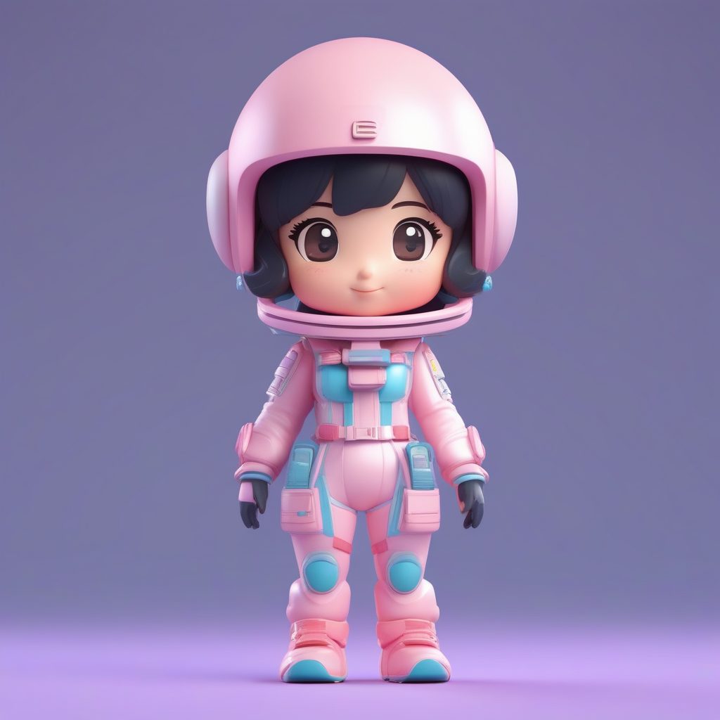 Octane渲染Q版宇航员少女：盲盒风可爱角色设定