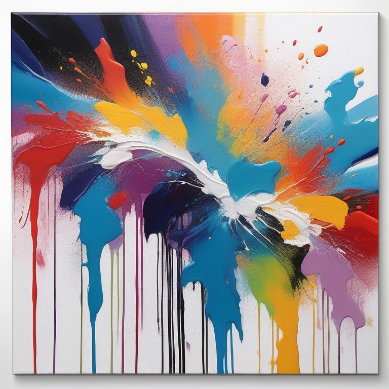 飘带色彩泼墨抽象艺术