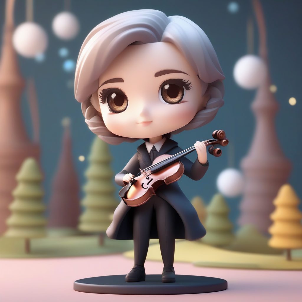 Pop Mart风格解析:Q版音乐女教师盲盒设计与全身站姿特写