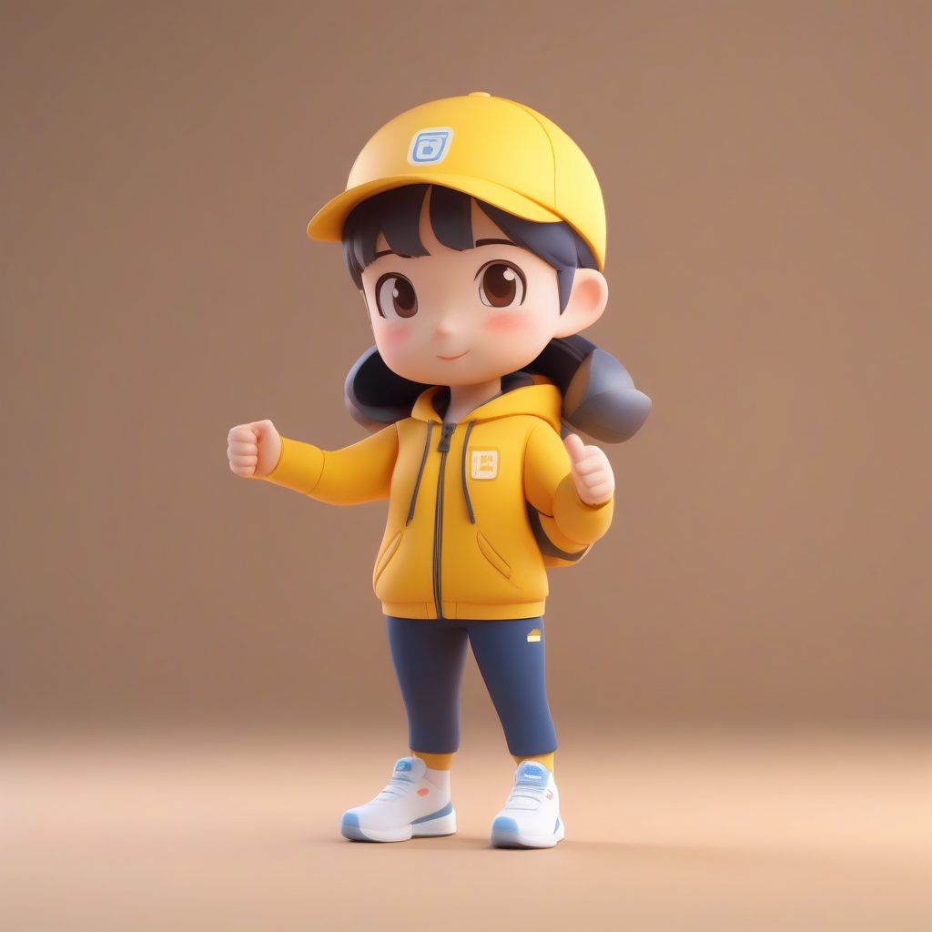 Pop Mart Q版体育女教练:全身站立,做'赞'手势的可爱盲盒手办