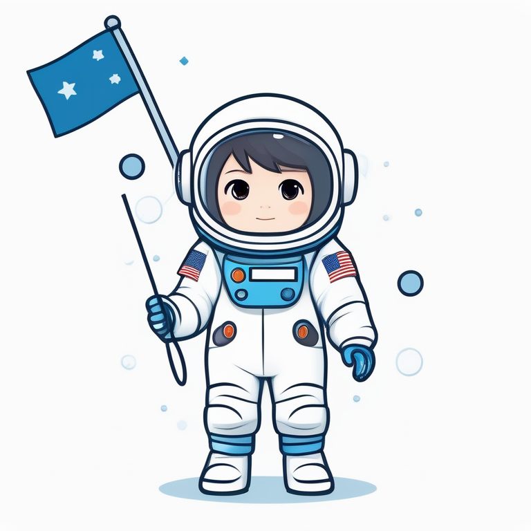 Q版卡哇伊男孩宇航员插画