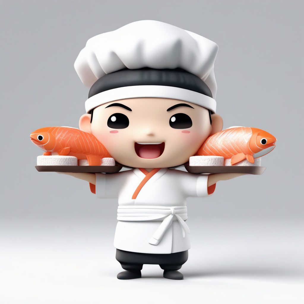 Q版寿司学徒:高细节全身站立盲盒3D模型生成 11 Q版寿司学徒:高细节全身站立盲盒3D模型生成