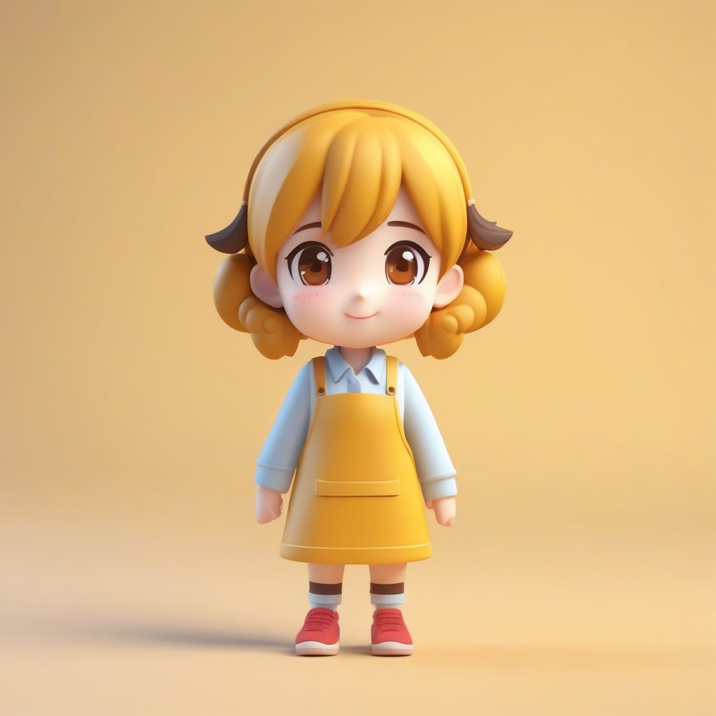 Q版幼儿园老师：温柔拥抱姿势的可爱3D手办全身照