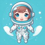 Q版宇航员少女,极简萌系二次元全身照 5 q ban yu hang yuan shao nyu ji jian meng xi er ci yuan quan shen zhao