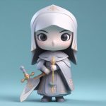 q ban zhan chui xiu nyu gao guang ze nian tu cai zhi 3d xuan ran zhan dou zao xing