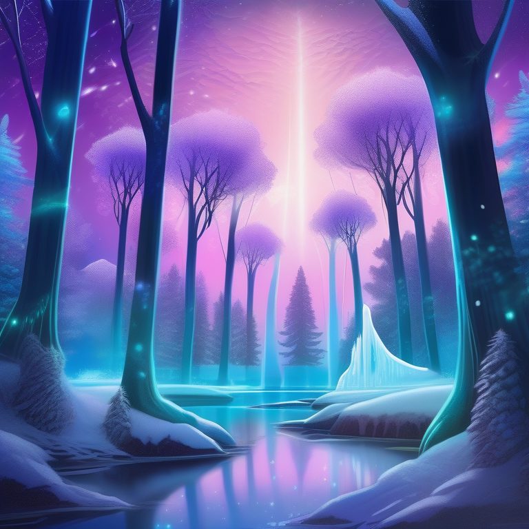 奇幻风格下的冰晶森林景观