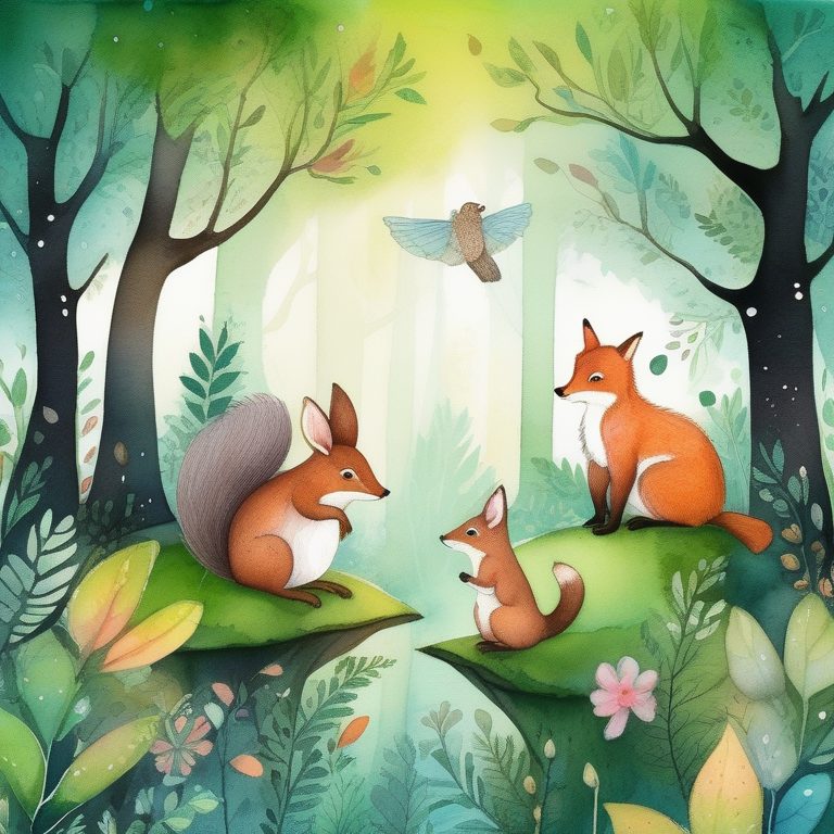 奇幻森林动物故事书插图