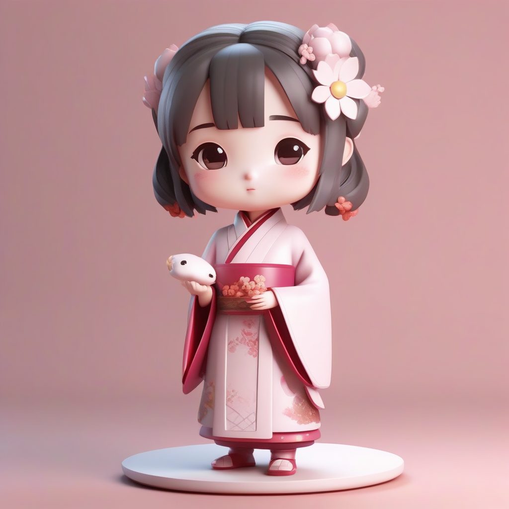 旗袍式汉服：8K超高精度电影级光影Q版手办