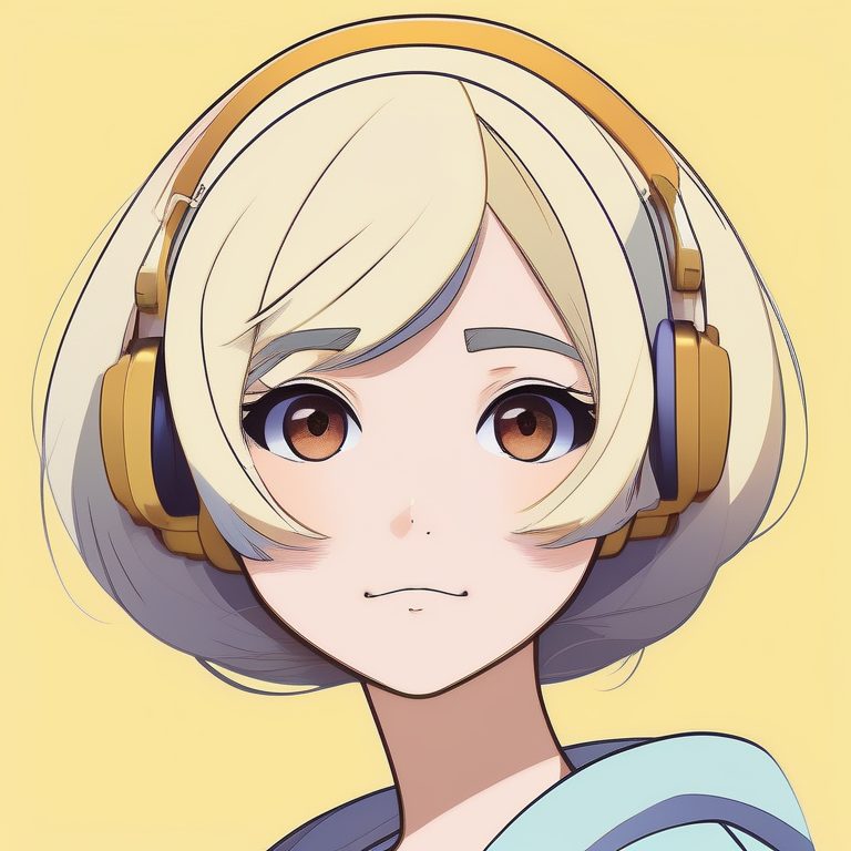 浅黄色背景极简二次元女孩肖像