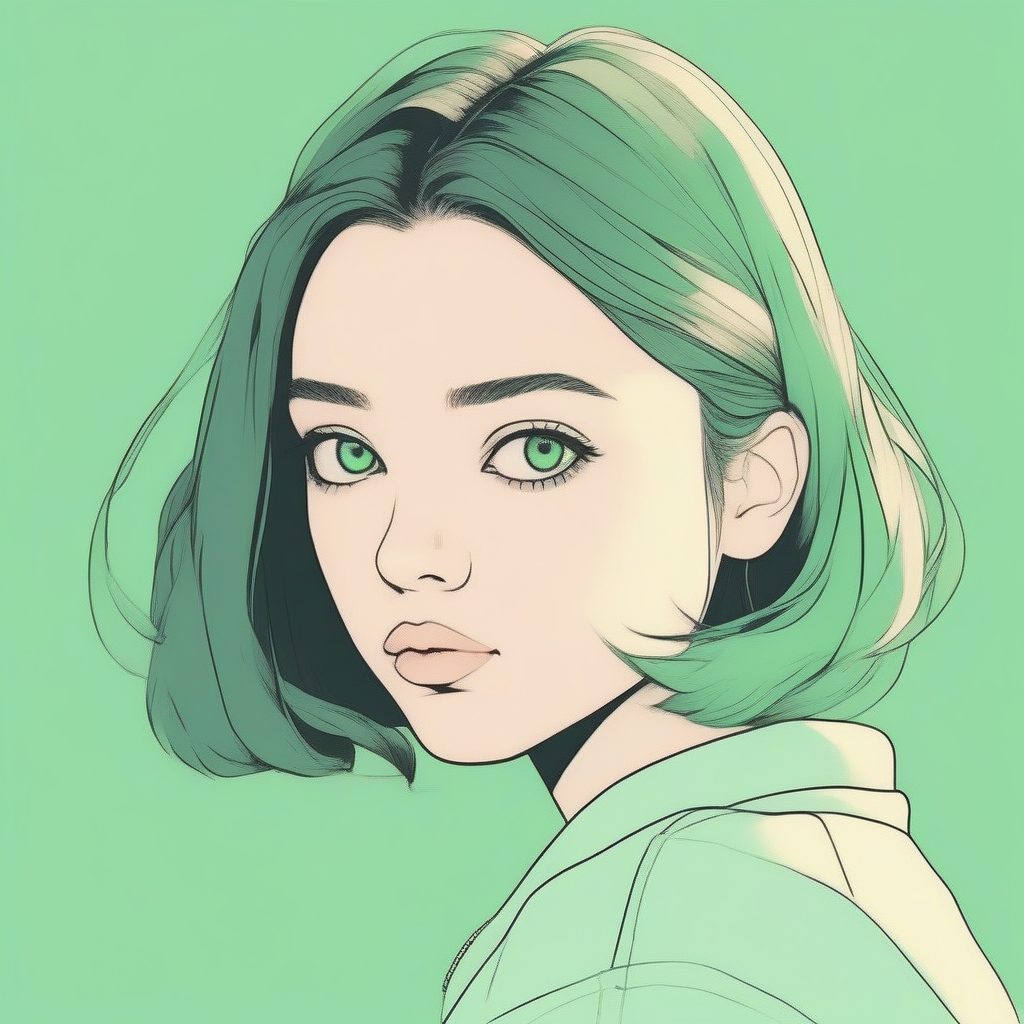 强调眼部的二次元头像:极简风格与纯色填充 17 强调眼部的二次元头像:极简风格与纯色填充