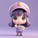 qiao pi de wei zhuang zhe dai zhe bei lei mao de q ban zai tao gong zhu 3d mang he she ji