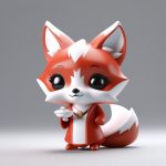 俏皮Q版狐妖:拿着小扇子的极简3D盲盒全身图 3 qiao pi q ban hu yao na zhe xiao shan zi de ji jian 3d mang he quan shen tu