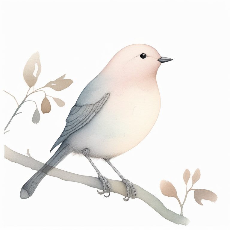 轻巧极简风小鸟插画