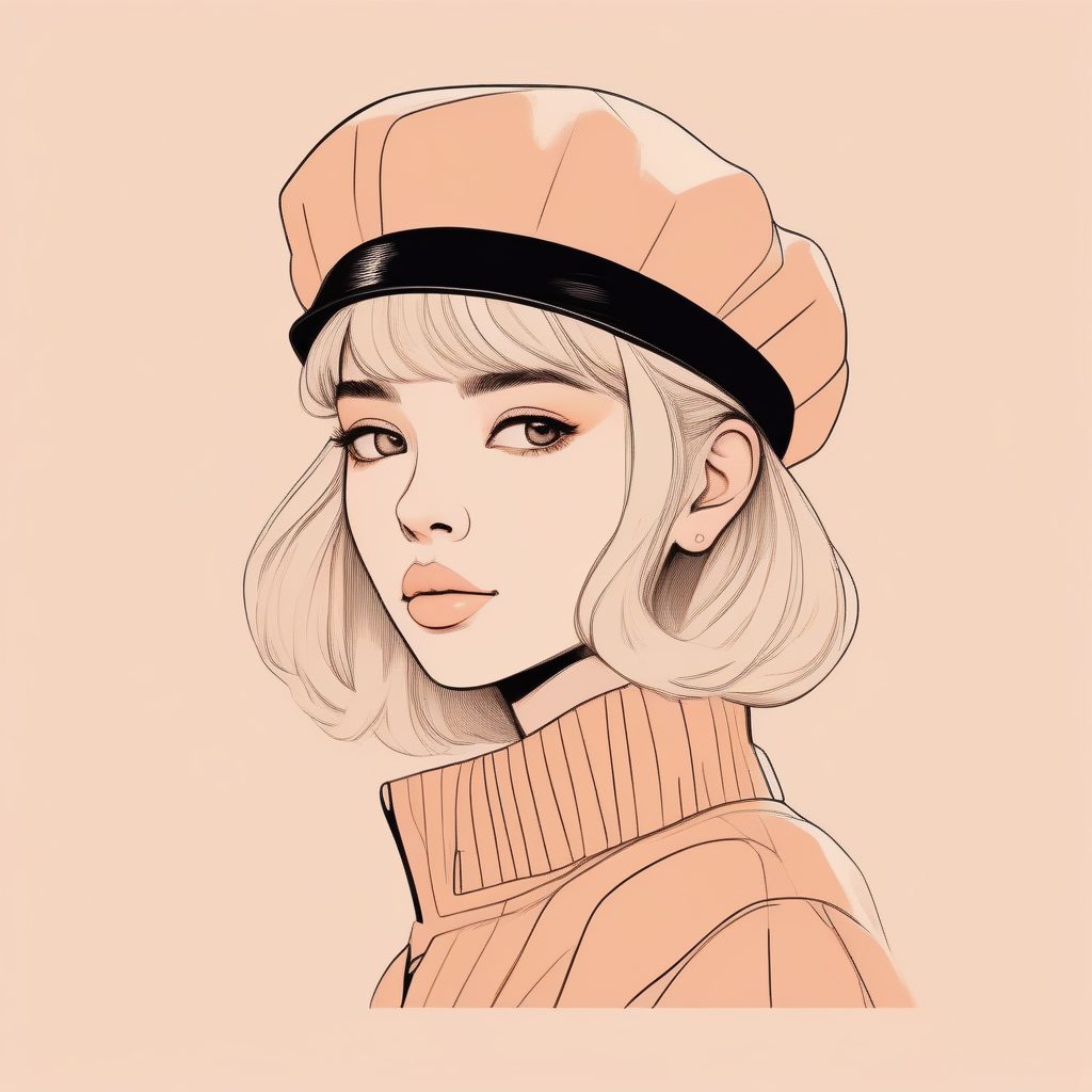 清新贝雷帽:侧面角度的低饱和度时尚女孩 17 清新贝雷帽:侧面角度的低饱和度时尚女孩