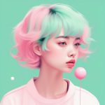 qing xin bo he lyu bei jing chui pao pao tang de fen se xi ji jian shao nyu