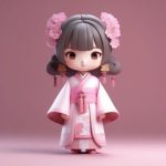 清新粉嫩:明制汉服Q版少女3D渲染全身盲盒提示词 7 qing xin fen nen ming zhi han fu q ban shao nyu 3d xuan ran quan shen mang he ti shi ci