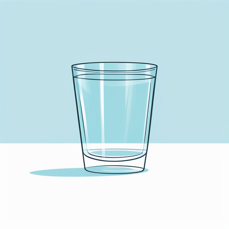 清新极简透明玻璃杯插画