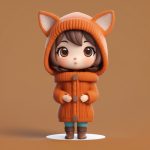 qiu ri hu li q ban nyu hai 3d mao yi zhu ti xuan ran ti shi ci wen nuan se diao