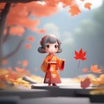 qiu ri xian qi shao nyu shou chi feng ye de q ban han fu nyu hai 3d mang he quan shen xuan ran