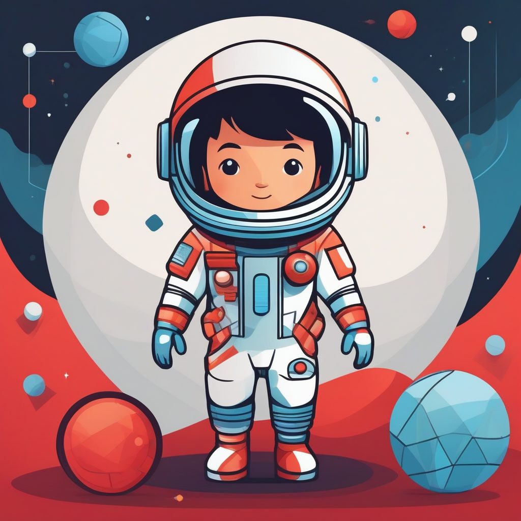 趣味宇航员:矢量化Q版男孩特写与几何抽象 1 趣味宇航员:矢量化Q版男孩特写与几何抽象
