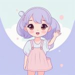 热情招手:动态姿势的Q版女孩插画 2 re qing zhao shou dong tai zi shi de q ban nyu hai cha hua