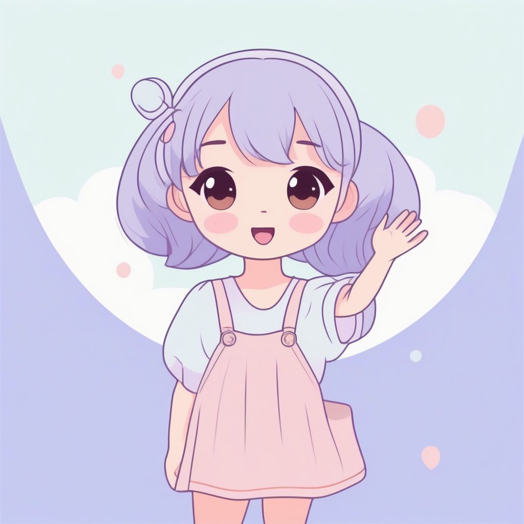 热情招手:动态姿势的Q版女孩插画 3 热情招手:动态姿势的Q版女孩插画