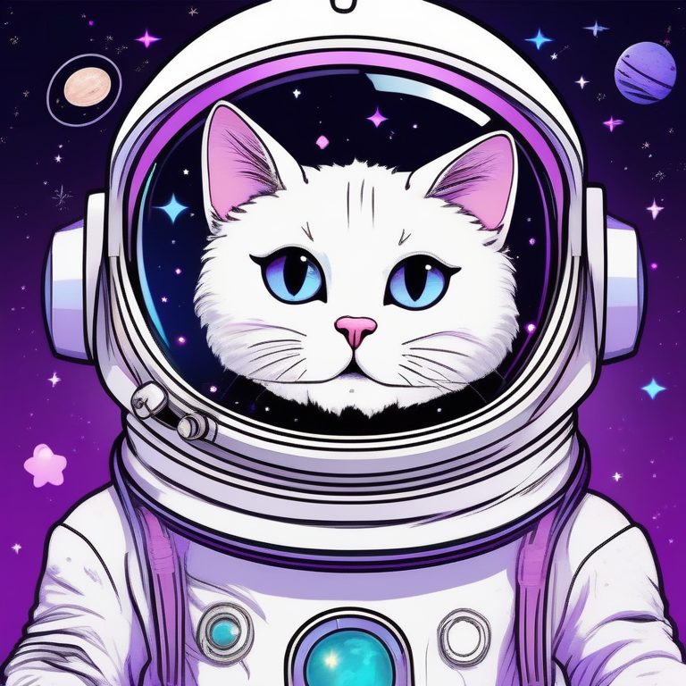 日漫T恤风格宇宙旅行的猫咪