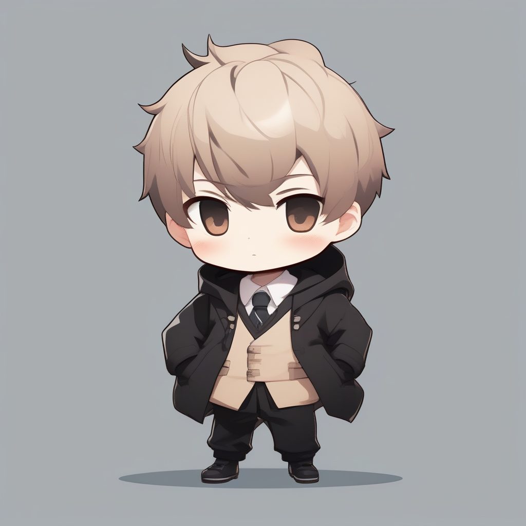 日式不良少年Q版：特攻服与酷帅站姿极致渲染