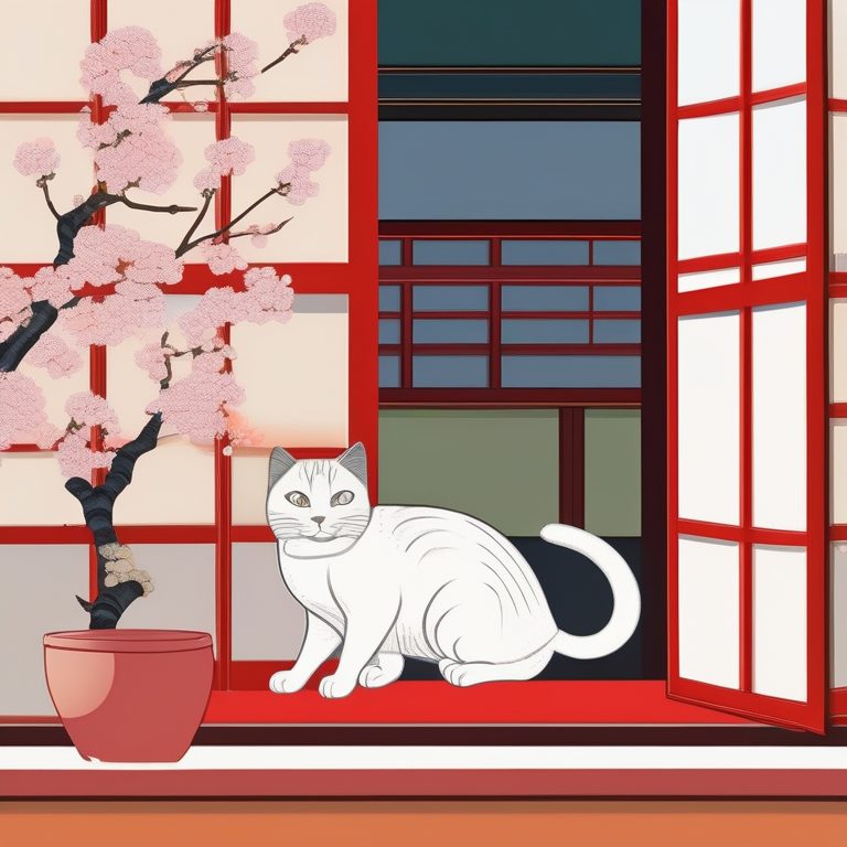 日式浮世绘木版画猫咪