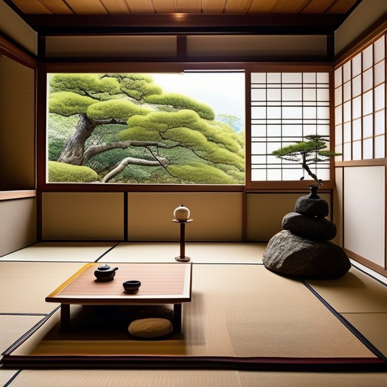 日式和风茶室与枯山水庭园