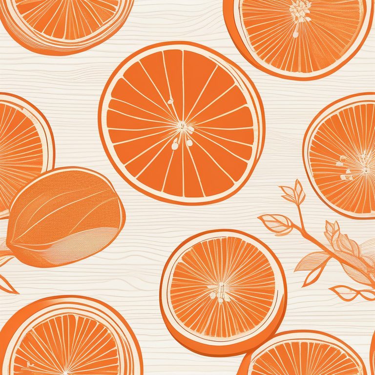 日式极简版画风格橘子