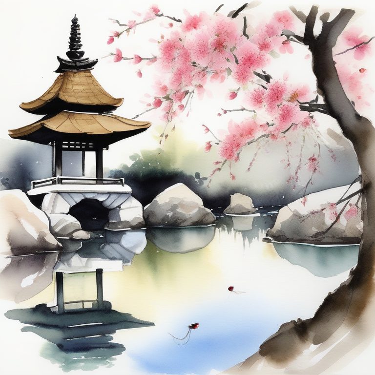 日式庭院的春日静谧