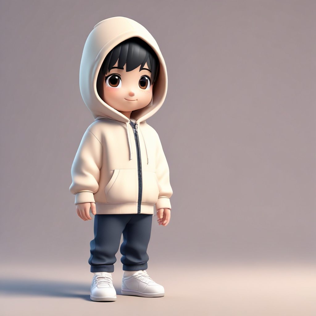 日系温柔风卫衣男头:纯色背景下Q版立绘与Octane渲染技巧 5 日系温柔风卫衣男头:纯色背景下Q版立绘与Octane渲染技巧