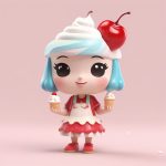 rong hua bing qi lin q ban nyu hai tian mi zi shi yu chun bai se bei jing c4d xuan ran