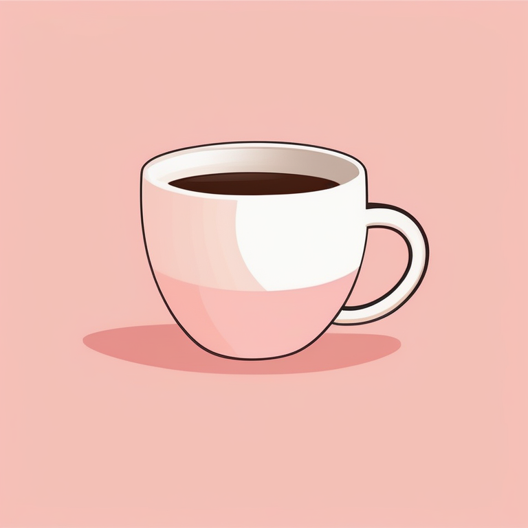 柔和粉彩极简风:一个陶瓷咖啡杯