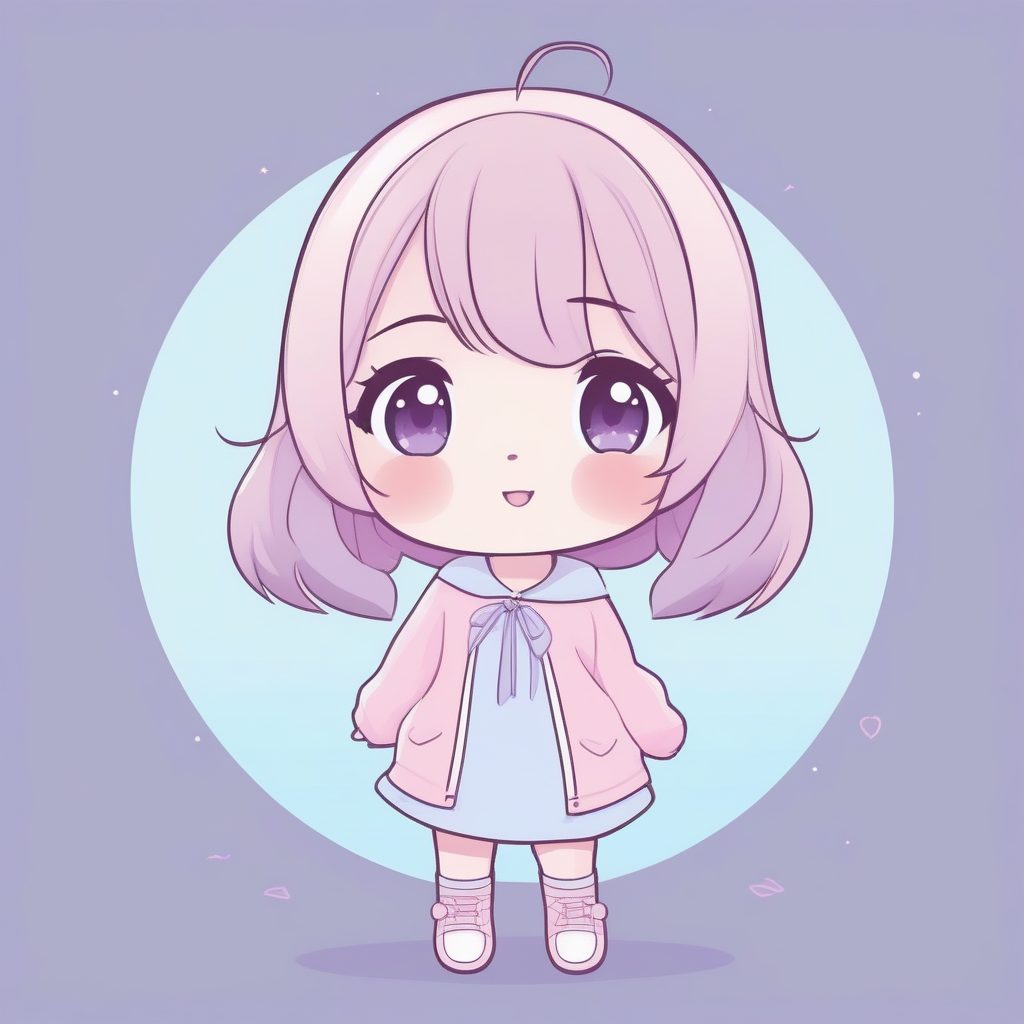 柔和光晕：带有光环效果的Q版插画