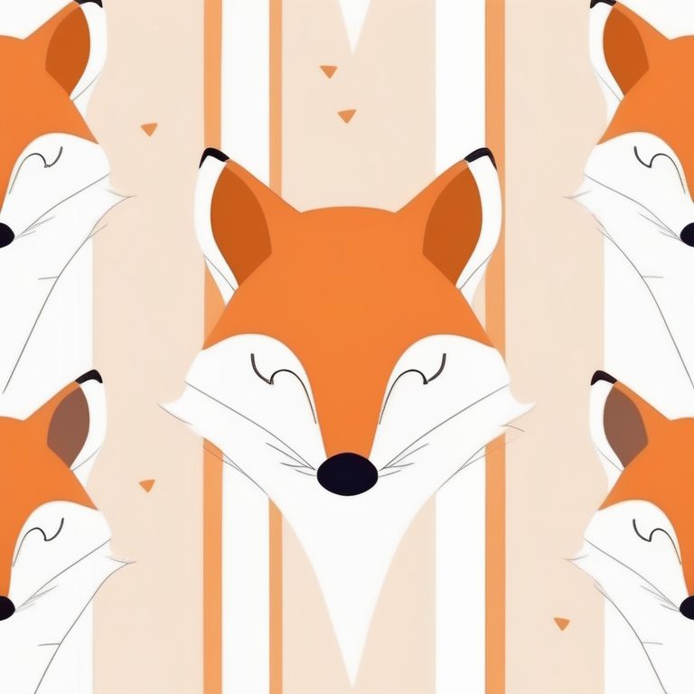柔和极简动物头像:狐狸