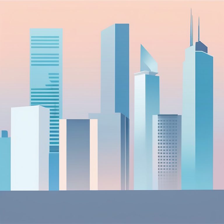 柔和极简都市建筑剪影