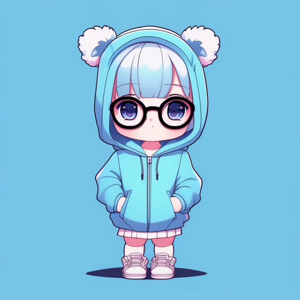 柔和少女美学Q版角色:爱心眼镜、粉彩街头风全身站姿 5 柔和少女美学Q版角色:爱心眼镜、粉彩街头风全身站姿