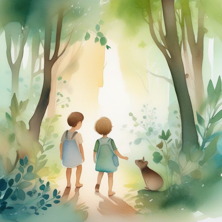 柔和水彩风格儿童森林探险