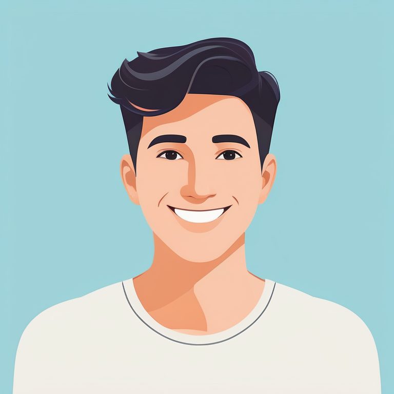 柔色暖光极简肖像画 | 一位微笑男士