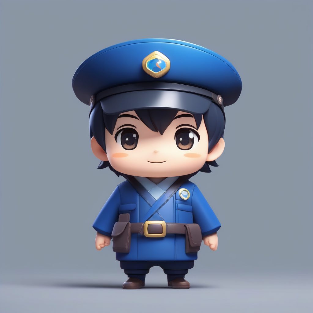 软萌古风：Q版锦衣卫休闲站姿，光线追踪高光渲染图