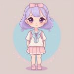 软萌治愈系:手绘风格Q版女孩全身图AI提示词 4 ruan meng zhi yu xi shou hui feng ge q ban nyu hai quan shen tu ai ti shi ci