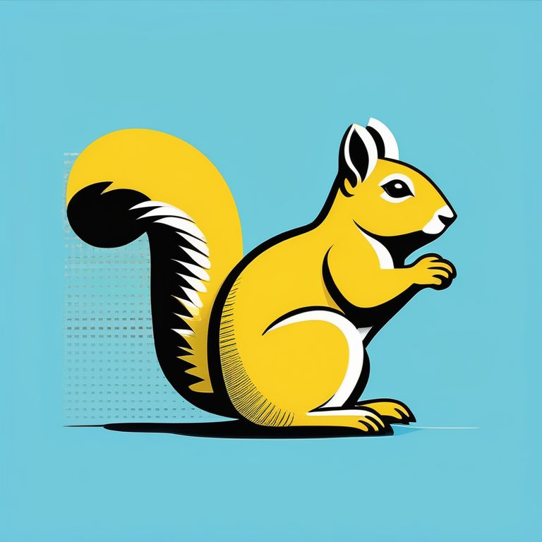 瑞士风海报设计 一只黄色松鼠