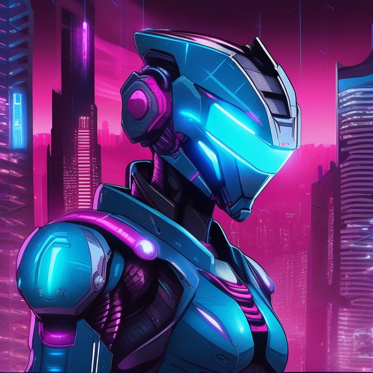 赛博都市夜色下的酷炫机甲