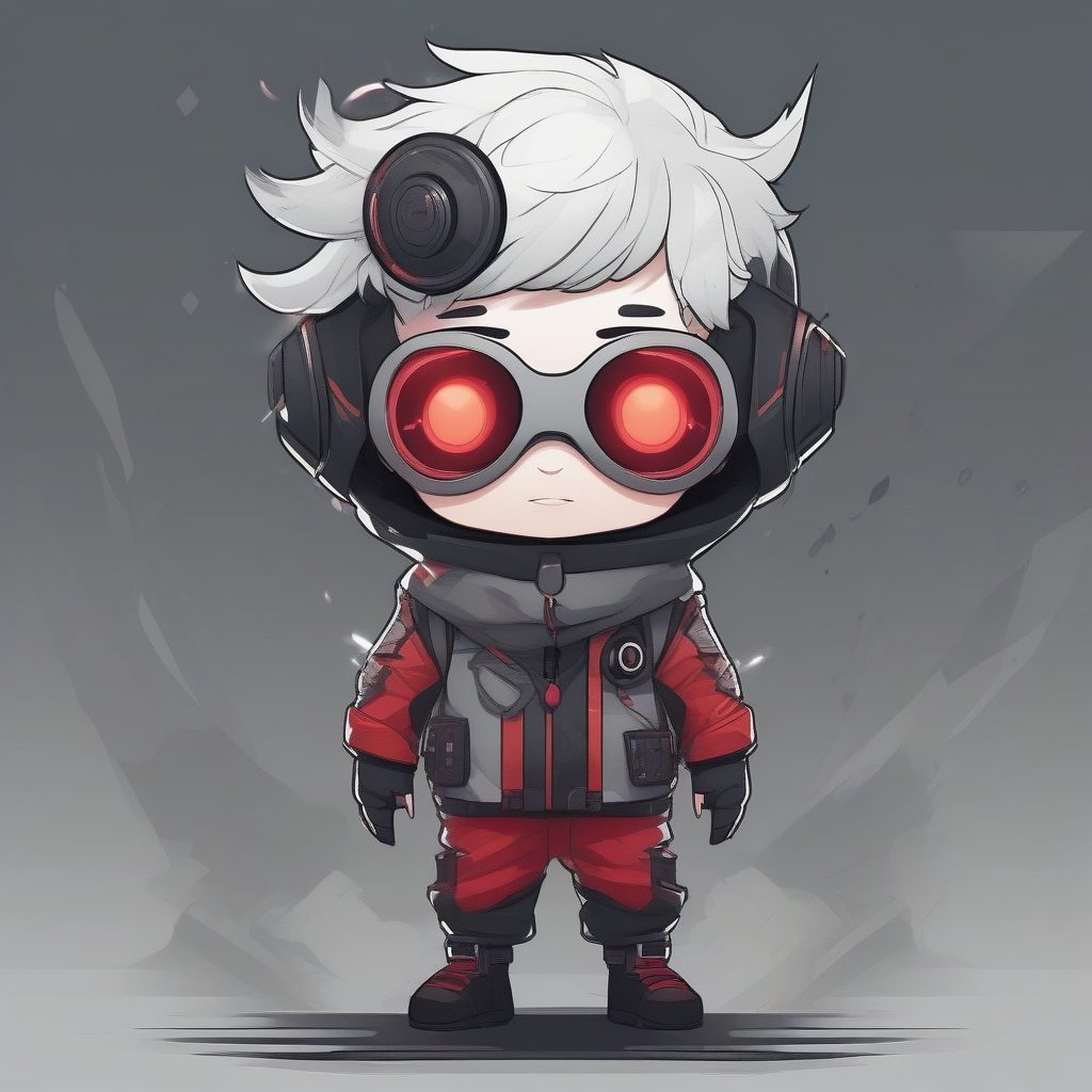 赛博海藻朋克：Q版可爱男孩的迷雾梦幻全身像