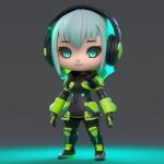 赛博朋克风3D Q版黑客少女:全身盲盒角色渲染图 3 sai bo peng ke feng 3dq ban hei ke shao nyu quan shen mang he jue se xuan ran tu