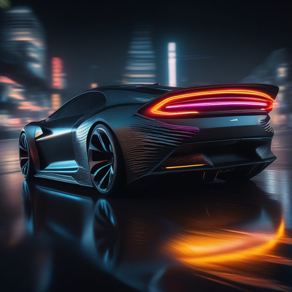 赛博朋克极速机器:霓虹都市下的概念跑车高速追踪摄影 1 赛博朋克极速机器:霓虹都市下的概念跑车高速追踪摄影