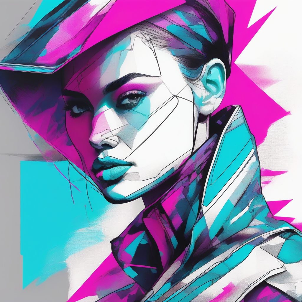 赛博朋克霓虹迷彩：未来主义运动服饰设计图